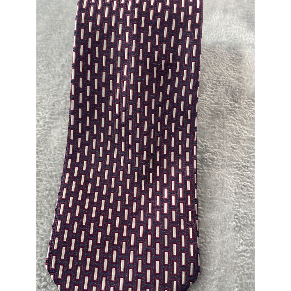 Robert Talbott Necktie Best of Class Rochester Purple Rectangle Pattern - Picture 4 of 10